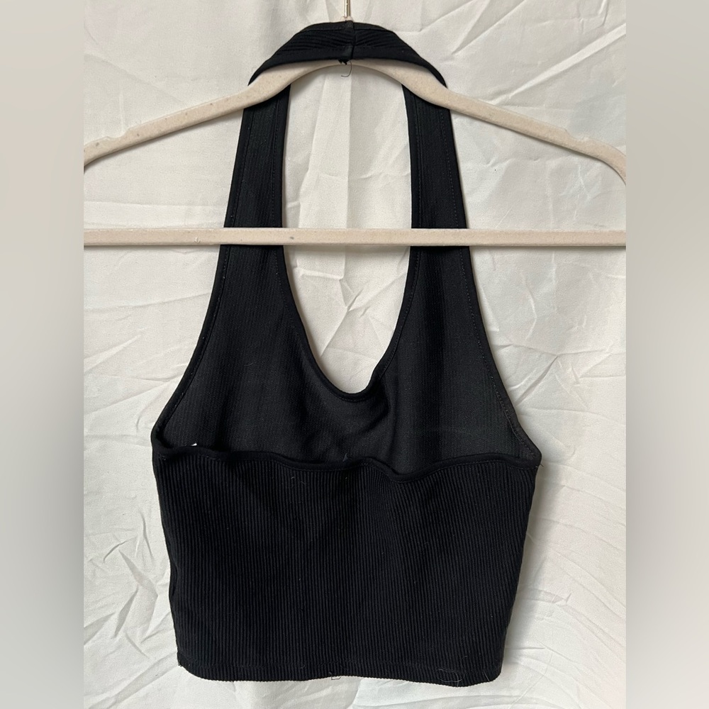 Black Halter crop top from topshop